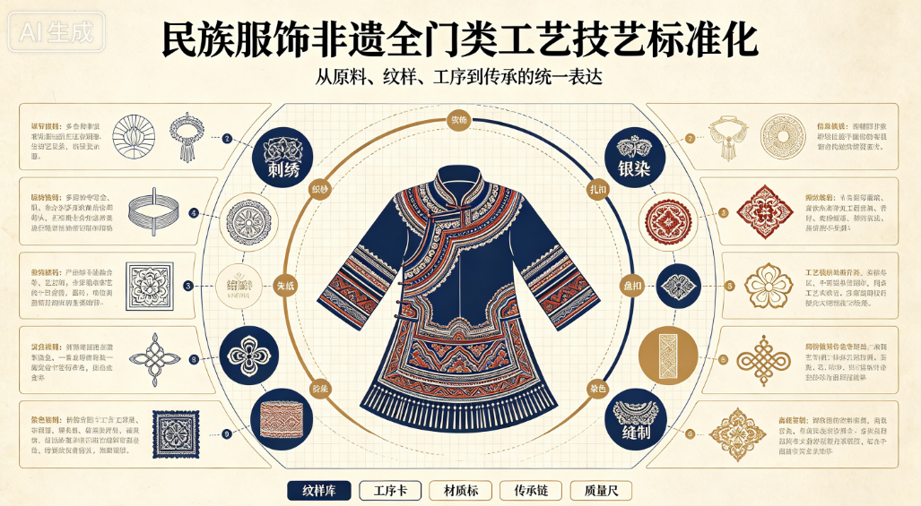 民族服饰非遗全门类工艺技艺标准化纲目库 